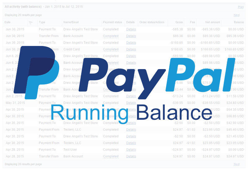 How to View PayPal Running Balance in New PayPal Design - AngellEYE