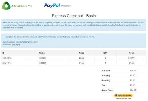 CodeIgniter PayPal Integration Express Checkout Basic Demo