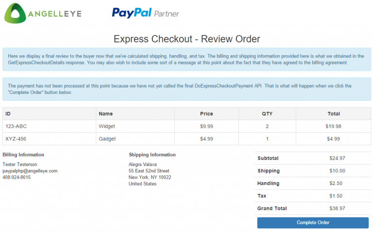 express invoice legacy paypal api