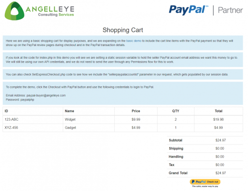 PayPal Express Checkout Third Party Without Permissions Shopping Cart