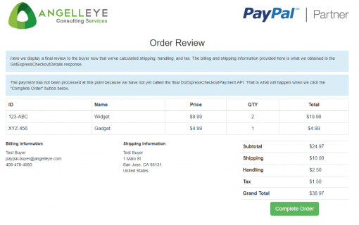 PayPal Express Checkout PHP In Context Demo Kit Final Review