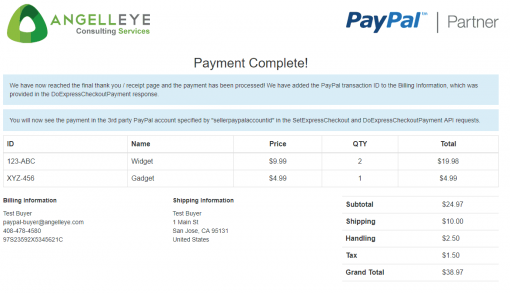 PayPal Express Checkout Third Party Without Permissions Complete